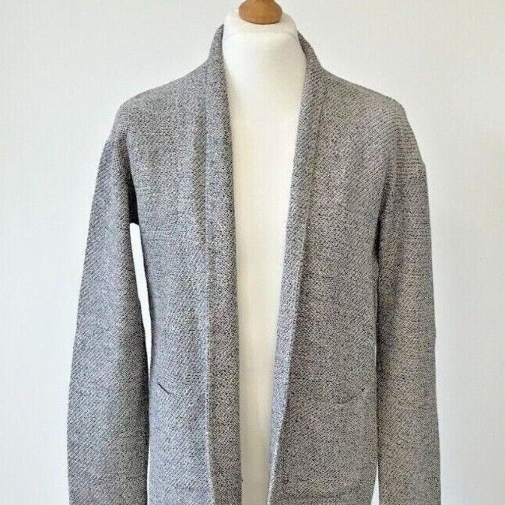 Zara - Cardigan, Large, Grey, Men's, Knit, Open, Autumn, 75% Cotton